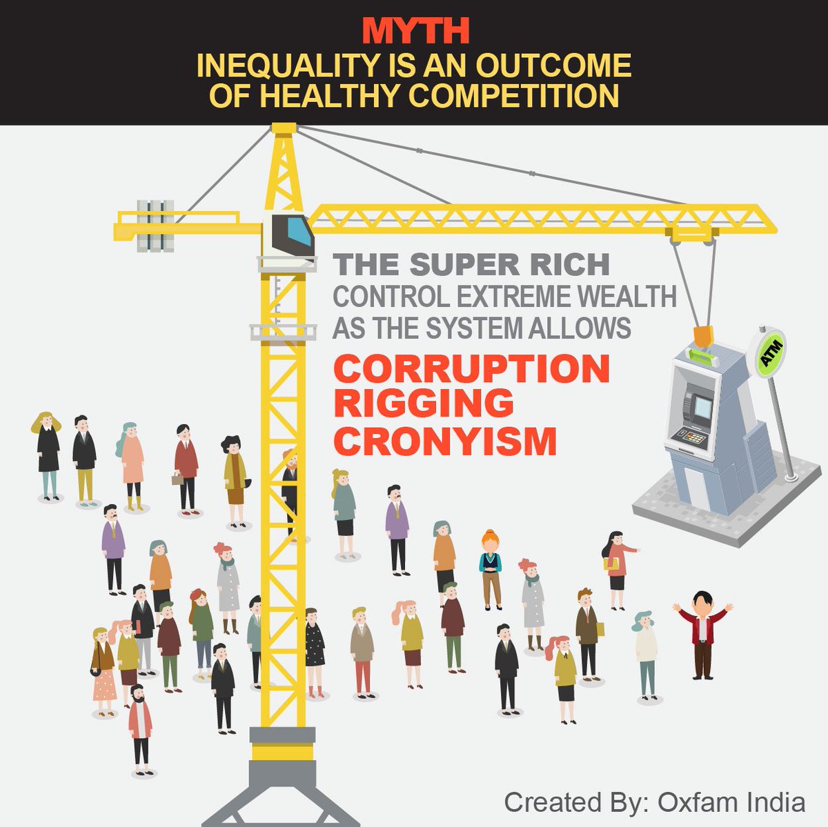 OxfamIndia's tweet photo. We are busting the biggest myths about #Inequality! https://t.co/D65OID7Z9t
