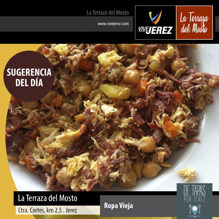 ComerEnJerez's tweet photo. Hoy lunes en La Terraza del Mosto queremos empezar bien la semana y para ello que ofrecemos un plato de los de toda la vida: ropa vieja. Ven a vernos y disfruta de la buena mesa y los buenos vinos de la zona. Te esperamos!! https://t.co/ZdTu2hkFfO