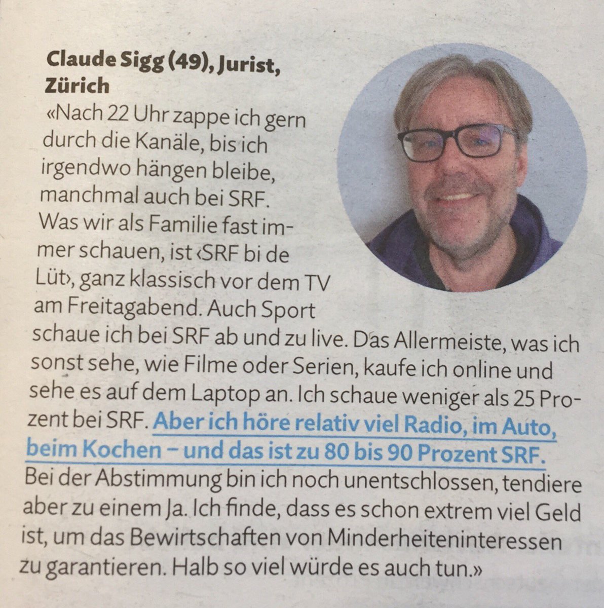 pascale_senn's tweet photo. Lieber Herr Sigg. Sie haben vollkommen Recht. Vielleicht würde es halb so viel Geld auch tun. Aber das ist nicht die Frage dieser Abstimmung - dem Bund wird bei einer Annahme die Unterstützung gänzlich verboten. Deshalb #NeinZuNoBillag @MigrosMagazin https://t.co/bJyepp0jmV