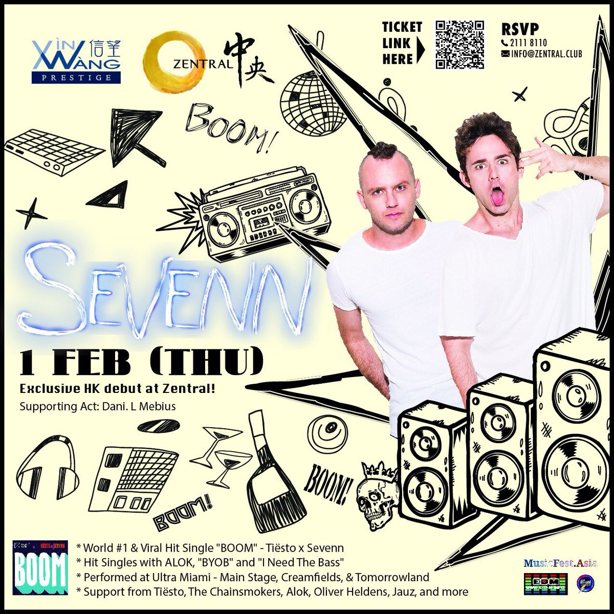 🇭🇰 This week! Feb 1 World #1 Hit Producers of #BOOM! #Sevenn w/ #Tiesto live! in #HongKong #HK #ElectricWonderland #Zentral 🔥#LanKwaiFong #hknightlife #music