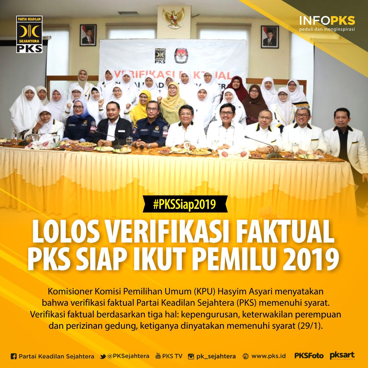 FaizatiNingrum's tweet photo. Setelah melewati tahapan verifikasi dan dinyatakan Menenuhi Syarat, PKS sudah ditetapkan sebagai salah satu peserta pemilu 2019 .. #PKS8Menang https://t.co/0gp1MdGdZo