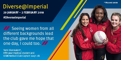 So proud to be part of #diverseimperial week with <a href="/ICSMNetball/">ICSM Netball Club</a>. We have over 80 members from a whole range of backgrounds, which makes it so much more special to be part of this Imperial Medical School Club! imperial.ac.uk/equality/equal… @SportImperial