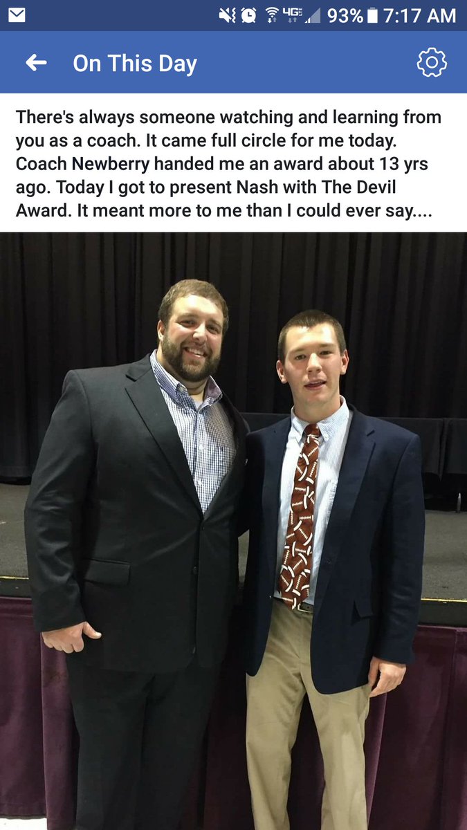 CoachMcCall65's tweet photo. A year ago today with the definition of The Devil Award @NashNewberry ...proud of ya buddy https://t.co/XEUsFjTIzM