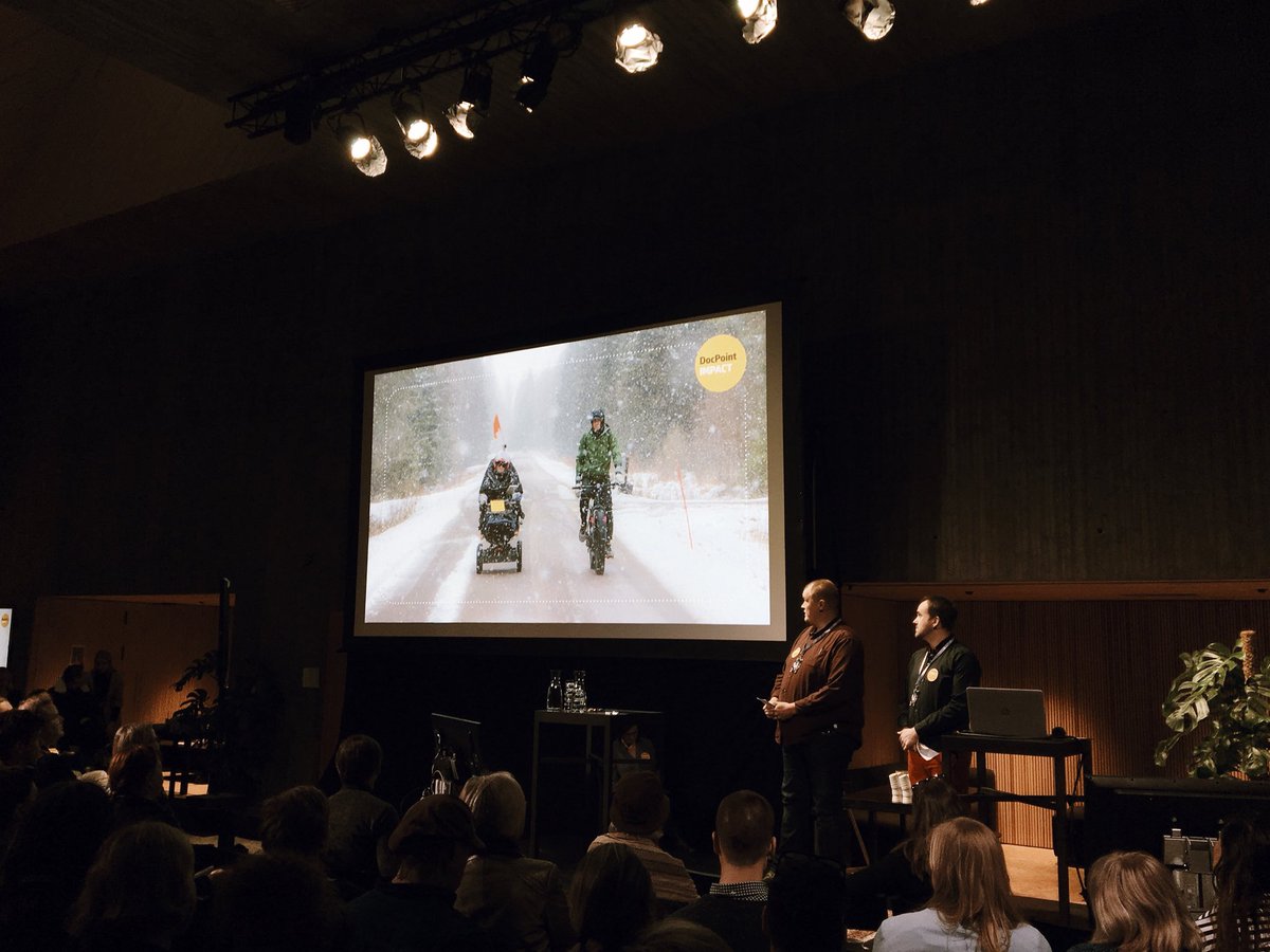 DocPointIMPACT's tweet photo. Onko vammaisella mahdollisuuksia lähteä unelmiensa perään? Nyt vuorossa elokuva Wheels of Freedom sekä ohjaaja Aleksi Puranen sekä tuottaja Pasi Hakkio.
#DocPointIMPACTDay
#DPIMPACT2018
#Wheelsoffreedom
#daretofail https://t.co/bq5kFhBQL4