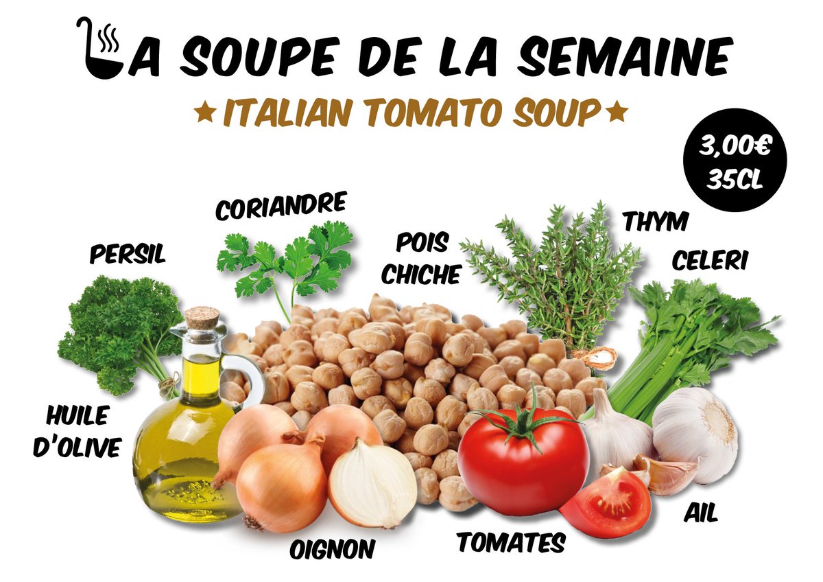 InWayfr's tweet image. Cette semaine l’Italie frappe à votre porte 🇮🇹️
magnifico 👌😋
#inway #inwaylille #streetfood #worldfood #healthy #vegetarian #soup