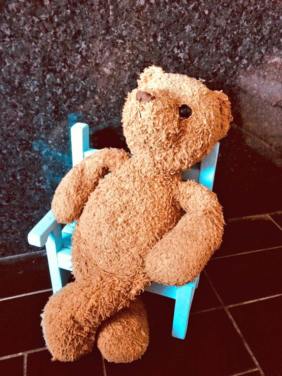 RexPortion's tweet photo. Think I’ll relax in my chair this afternoon😴 #rexportion #therapybear #anxiety #teddybear https://t.co/biXlCYkhDL