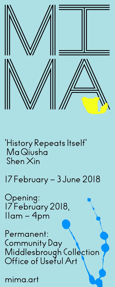 mimauseful's tweet photo. Save the date: New exhibition openings 17 February #2018 #HistoryRepeatsItself #MaQiusha #ShenXin. Action packed day from 11:00 - 16:00 https://t.co/dKgnEsJllb