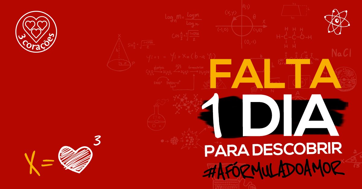 3coracoes's tweet photo. Assim nossos ❤️❤️❤️ não aguentam! Vai ter #MozãoNaCPBR11, sim! 😍 Pronto pra descobrir qual é #AFórmulaDoAmor, campuseiro? ​😎😀 https://t.co/T8KOMlE7cA