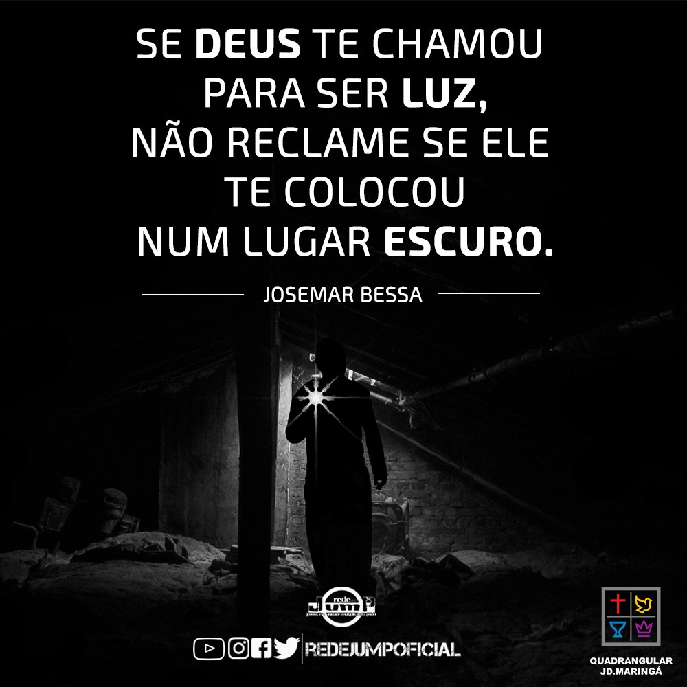 RedeJumpOFICIAL's tweet photo. Se você é luz, não reclame de estar na escuridão. 

#RedeJump https://t.co/HHUsRP9p6m