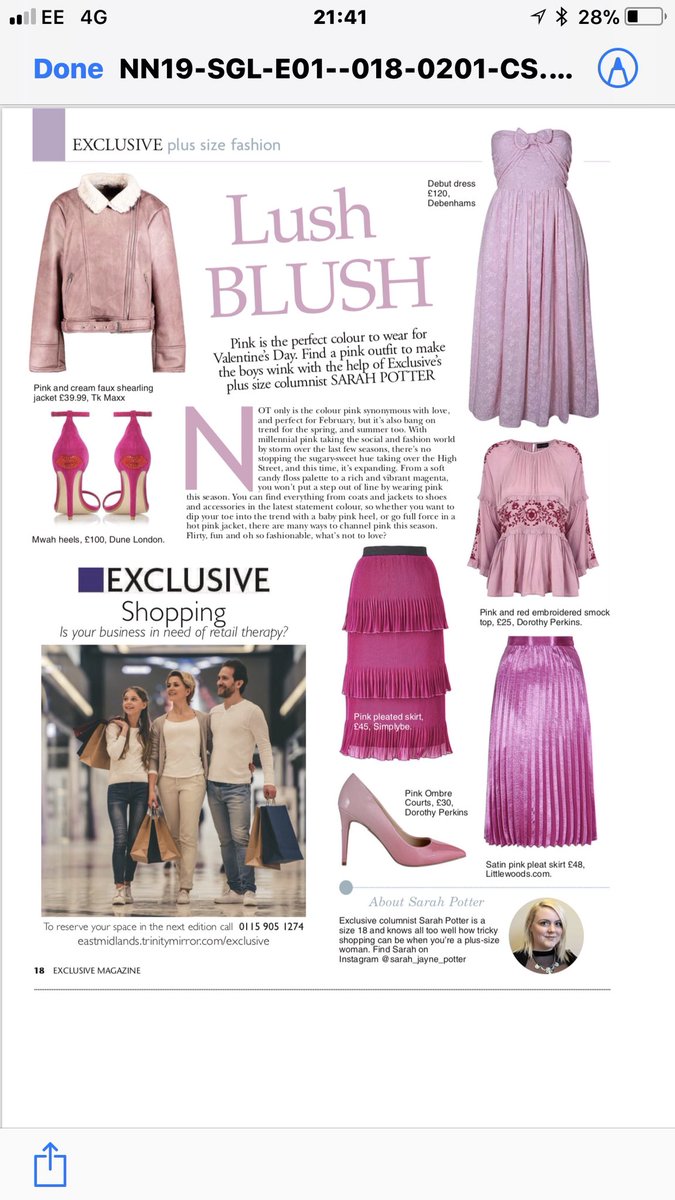 sarahhhhrah's tweet photo. Loving my latest articles and column in @Exclusive_LN ❤️❤️❤️ Plus Size Fashion, beautiful jewellery and Galentine’s Day gift ideas! https://t.co/q3zao4T6gt