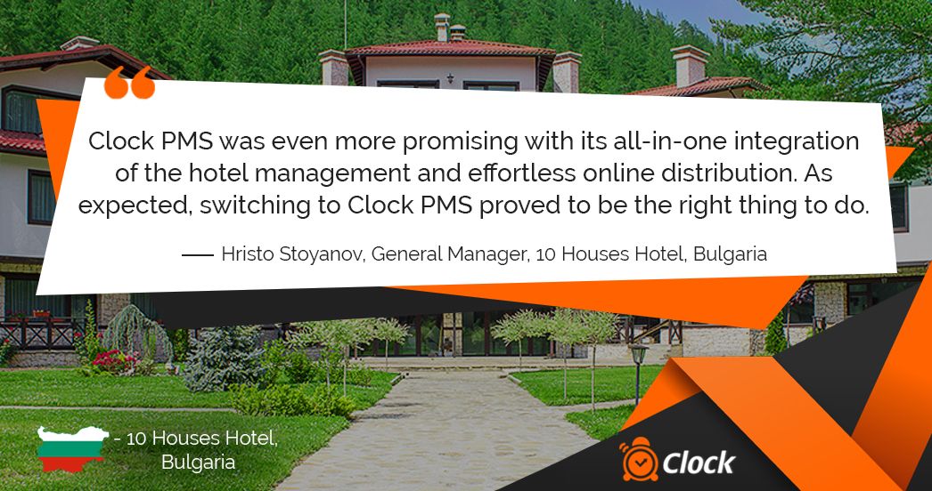 ClockSoftware's tweet image. #ClockSoftware highly relies on customer feedback to create a better guest experience and supreme services. Here is what Hristo Stoyanov, the General manager of the beautiful property 10 Houses Hotel, has shared! #ClockPMS #HotelSoftware #Hospitality #HotelTechnology