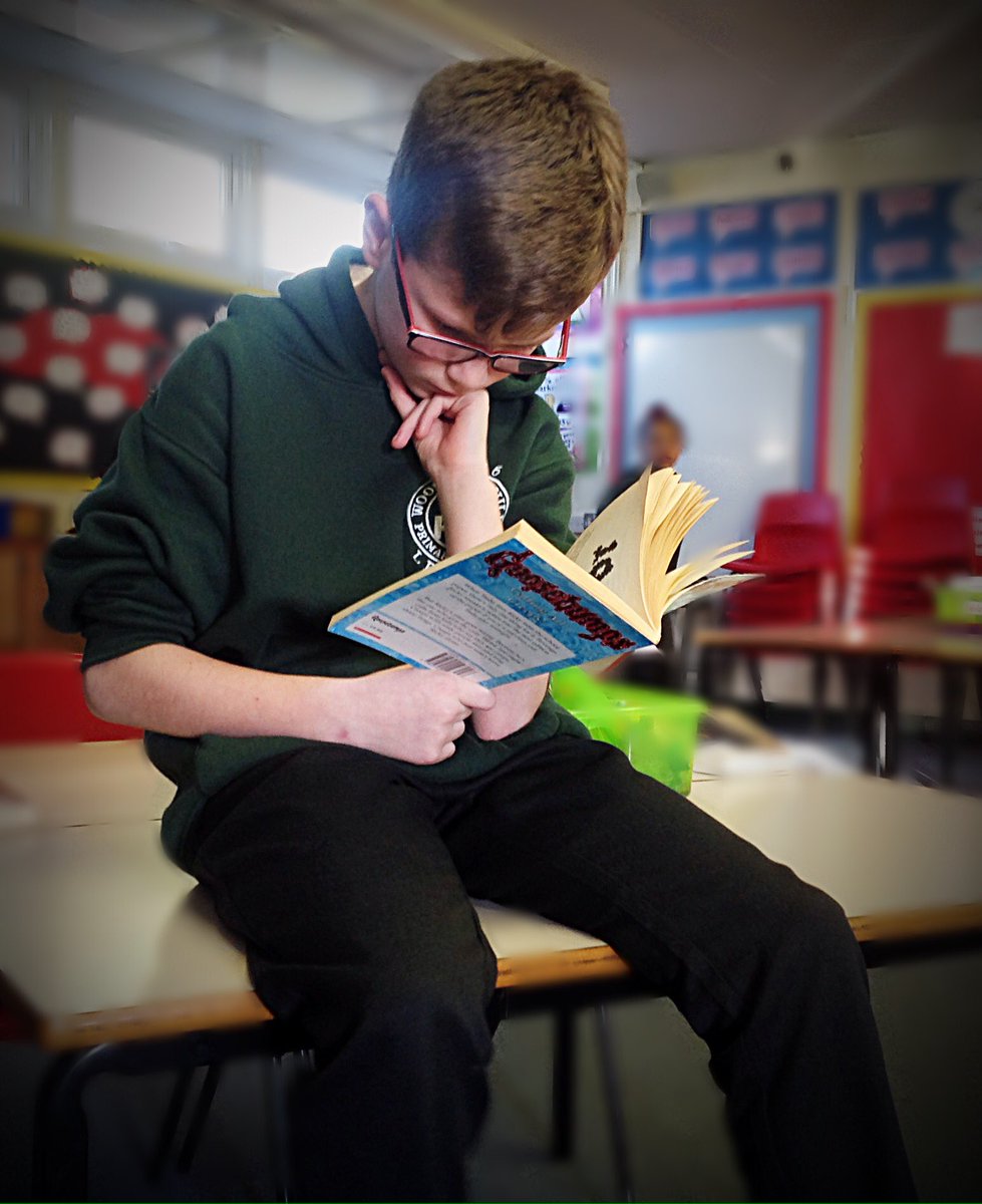 Woodcockhillb31's tweet photo. When you just can't put a book down. #GooseBumps #books #year6reading https://t.co/8Ij8Md1NII