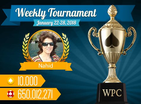 playwpc's tweet photo. Congratulations to the winner of #WorldPokerClub #facebook #weeklytournament, from January 22 to 28! Weekly tournament pot totaled 4,564,112,160 chips!
Don’t miss your chance to win BIG every week! 🏆💰
Play #poker ➨ https://t.co/QzXARmVWDn ♠ https://t.co/bVrDAn9XGo