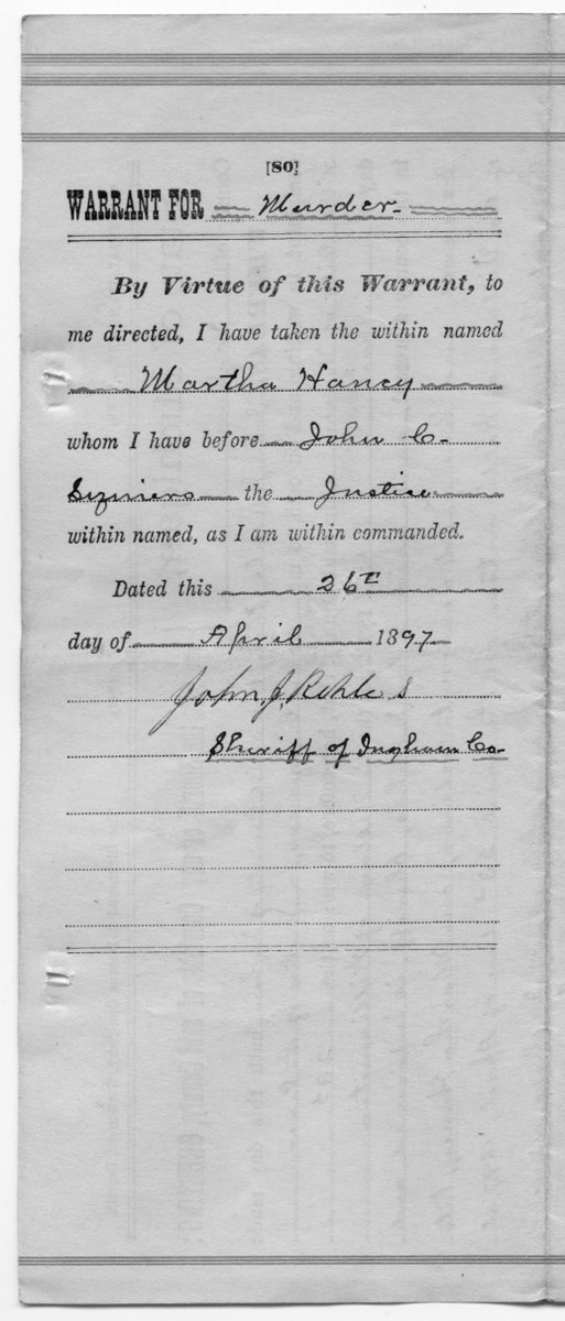 RMSauthor's tweet photo. Warrant for the murderess after she beheaded her mother-in-law. #ToHellIMustGo #TrueCrime #Michigan #Murder #TipntheMitten #Grayling #Williamston https://t.co/970zwtED8D