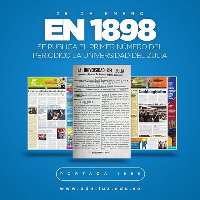 LUZadn's tweet photo. El periódico universitario más antiguo de Venezuela, el periódico La Universidad del Zulia, fue fundado un día como hoy. ¡120 años haciendo periodismo universitario! https://t.co/KbUvas2r5n
