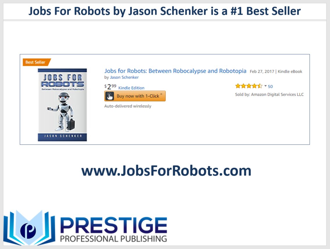 P3Pub's tweet photo. Our book #JobsForRobots by @PrestigeEcon is #1 Best Seller w/ 50+ reviews #futureofwork #robots #jobs #automation https://t.co/Xpp9bTx7mm https://t.co/29uyHmIWuF