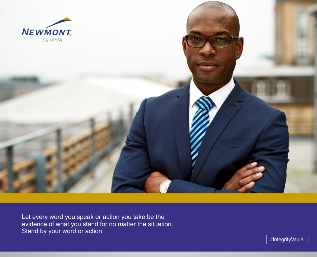 Newmont_Africa's tweet photo. Let every word you speak or action you take be the evidence of what you stand for no matter the situation. Stand by your word or action. #IntegrityValue https://t.co/yaswwJtrIK