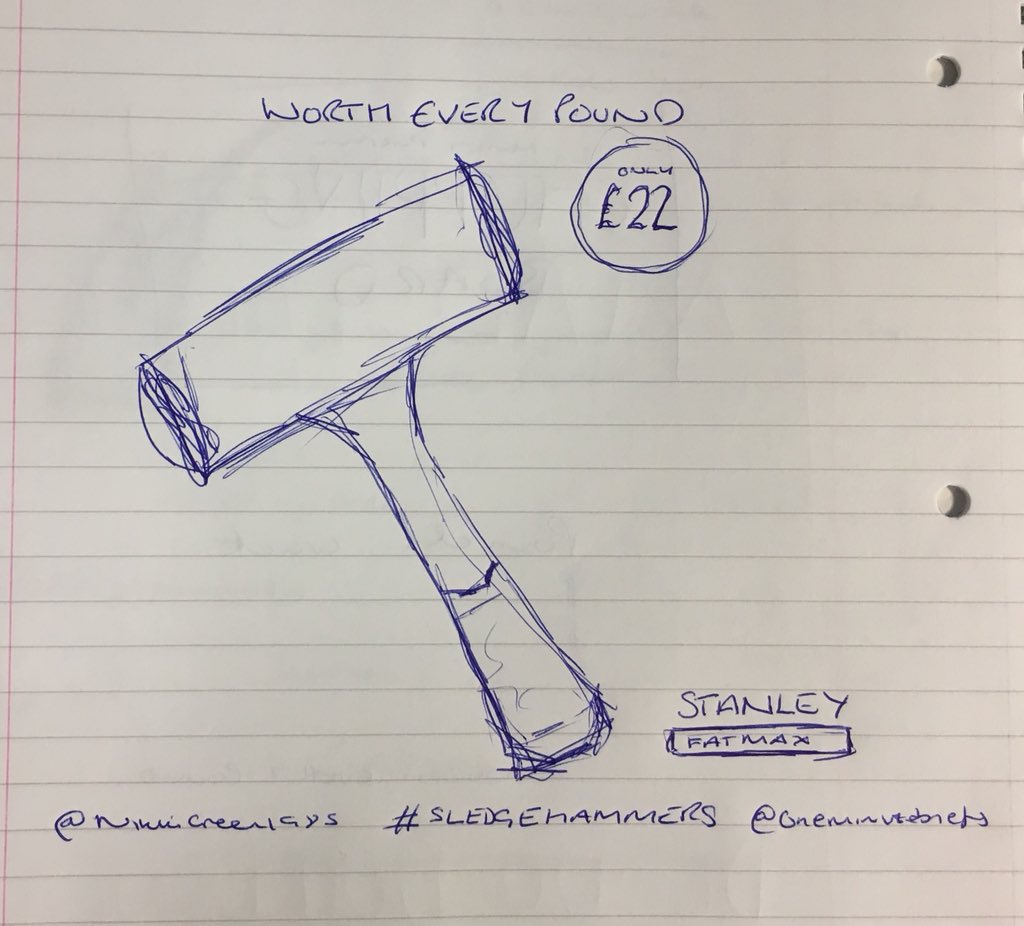 nikkigreen1985's tweet image. My response to @OneMinuteBriefs #sledgehammers - worth every pound!