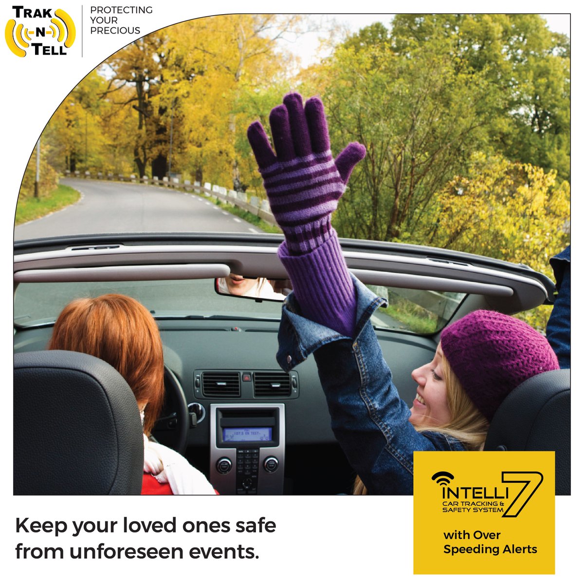 trakandtell's tweet image. Worry less, enjoy more. Drive safe with over-speeding alerts by #Intelli7.