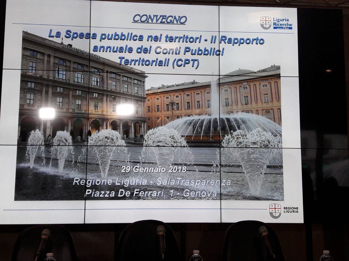 AgenziaCoesione's tweet photo. Quanto vale la spesa pubblica sui territori? A Genova nuova tappa della presentazione diffusa della Relazione Annuale 2017 dei Conti Pubblici Territoriali. Obiettivo: valorizzare gli #OpenData del sistema #CPT  ➡️https://t.co/BzXQq1ethd https://t.co/iA3k0yRwEt