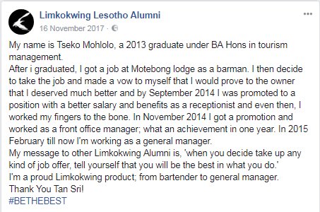 Limkokwing_LS's tweet photo. We love stories like these. Share your story with us.
How has your journey been since you joined Limkokwing University? @Marcia_Mangadi https://t.co/pE5QBGoWoX