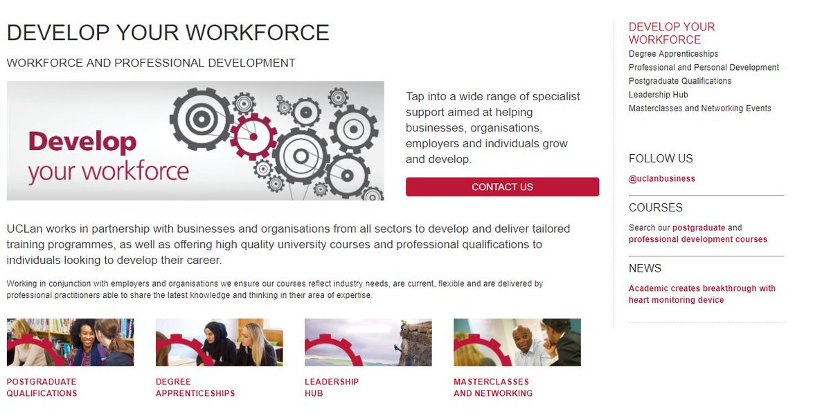 LancashireBiz's tweet photo. Head over to our brand new 'Develop your Workforce' page on the @uclan website. Continuing professional development courses, degree apprenticeships and many more avenues to improve your workforce all available in one place 🤩

Go to the page here 👉https://t.co/vPf7VtOxlP https://t.co/q3vVHcgdvL