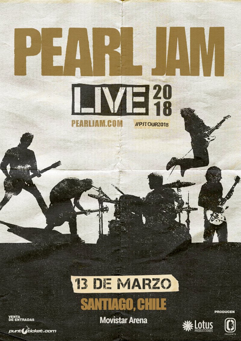 Telcomweb's tweet image. #DestacadoDelDía Pearl Jam se presentará el martes 13 de marzo en Movistar Arena #Telcomweb
