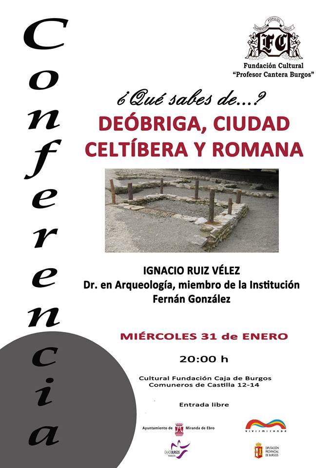 OndareBabesa's tweet photo. Conferencia sobre #Deobriga, ciudad #celtíbera y #romana, a cargo del Dr. Ignacio Ruiz Vélez en #Miranda de Ebro. Un yacimiento que ésta casa conoce muy bien, contado por un experto en la zona y en esos periodos. Promete ser muy interesante. https://t.co/v4po6QHOct