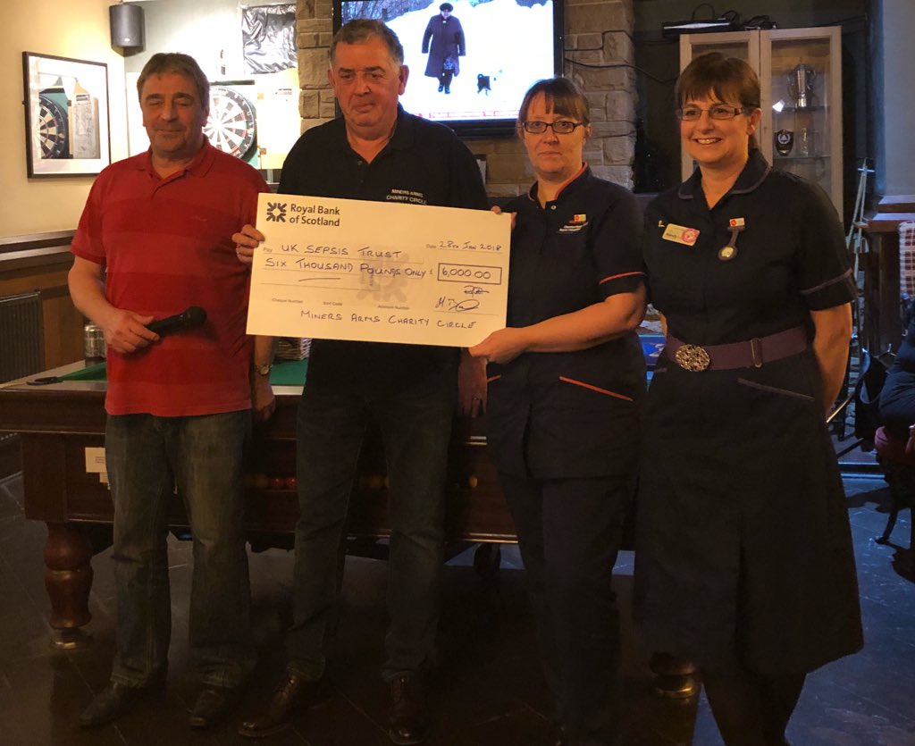 SepsisCrhft's tweet photo. @UKSepsisTrust @royalhospital @IPCCRH receiving a generous donation on behalf of The UK Sepsis Trust https://t.co/Kjcogof0I4