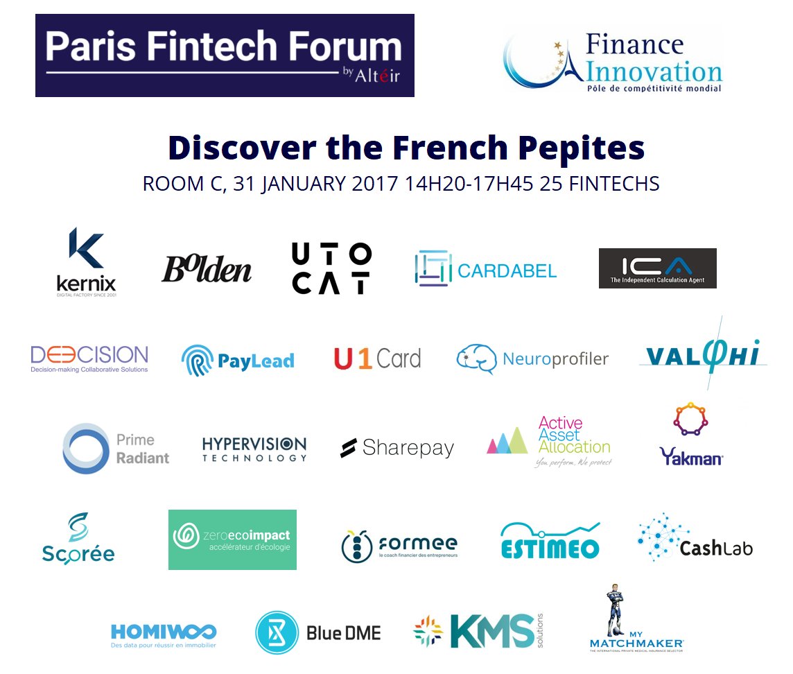 financeinnov's tweet image. On 01/31 afternoon, 24 French #Fintech from FINANCE INNOVATION will be showcasing at @ParisFinForum @PalaisB 
@Kernix @Bolden_fr @utocat @deecision @pay_lead @U1Card @neuroprofiler @HYPERVISIONT @SharePayers @ActivAssetAlloc @Yakmaninsurtech @Zei_world @Formee_fr