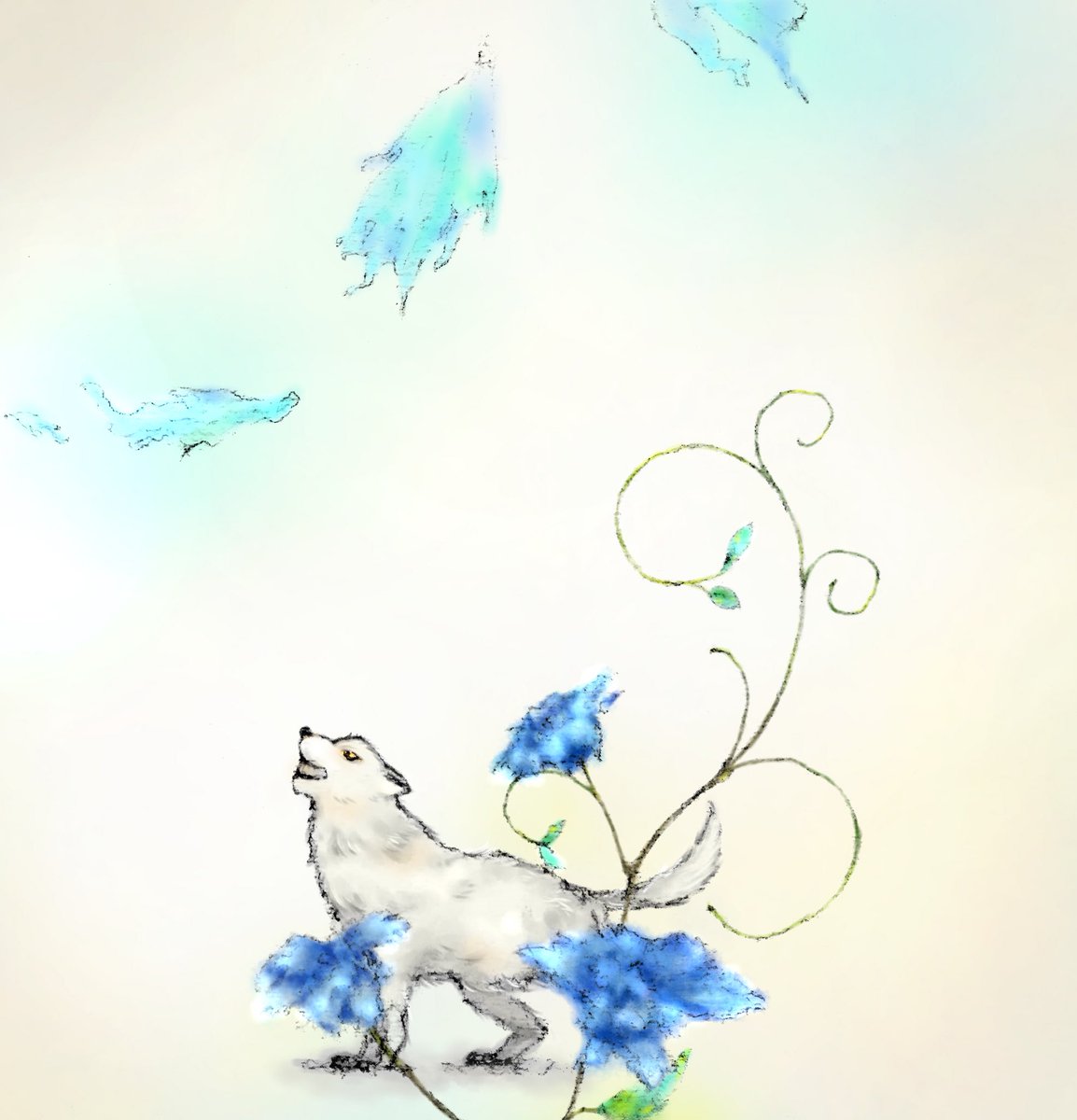 光 בטוויטר あ 一応このイラストは2枚で1組になってます 青い花はノクティスとルナフレーナの思い出の花 ジールの花をイメージして描きました Ff15 絵描きさんと繋がりたい
