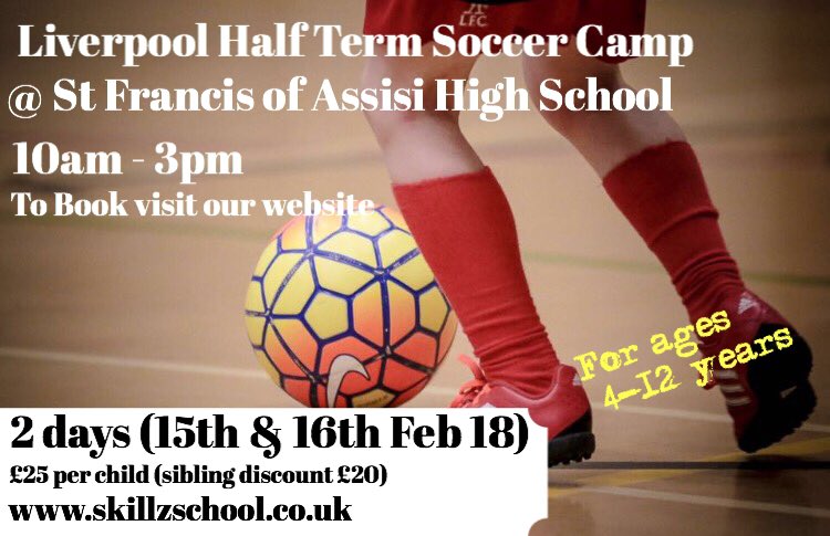 ⚽️⚽️ Feb Half term soccer camp in Liverpool!! <a href="/school_skillz/">Skillz School</a>
