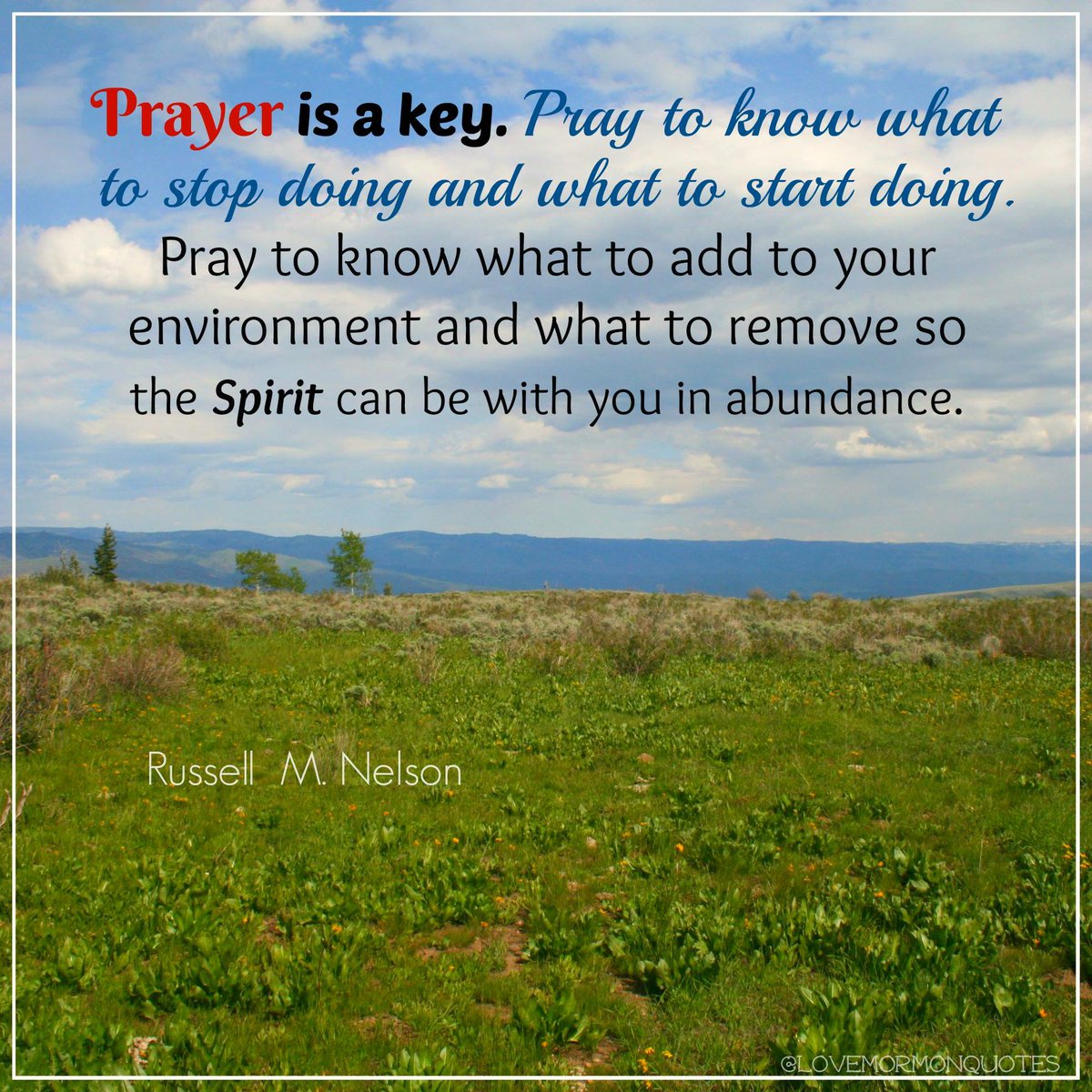 HBNStakeRS's tweet photo. “Prayer is a key. Pray to know what to stop doing and what to start doing. Pray to know what to add to your environment and what to remove so the Spirit can be with you in abundance.”
#PresNelson #LDSDevo #Jan2016 #BYUH “Becoming True Millennials” https://t.co/cyjX4qJdl8