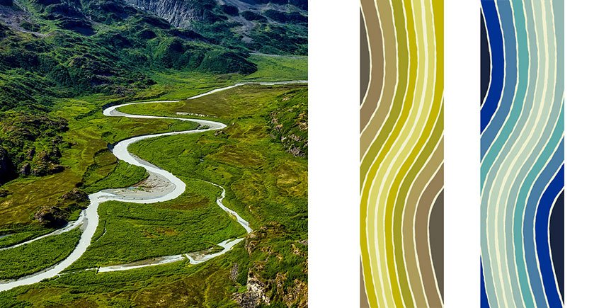 The elegant, undulating curve of a topographic map or river when viewed from above inspired the Gorge hallway runner: ow.ly/doDJ30hYDJZ