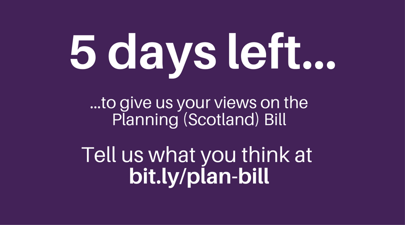 SP_LocalGov's tweet photo. Got views on the Planning (Scotland) Bill you want us to know? There are only 5 days left for you to give us your views. Find out how to submit them at https://t.co/4PipzZ1RaW #planning https://t.co/oiZdcqTbRY