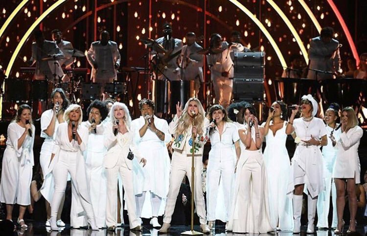 i’m honored to have the opportunity to be a part of a moment like this 🌹thank you @KeshaRose and the recording academy for including me, i’m so proud to be on stage with so many strong women 🌹 #TimesUp