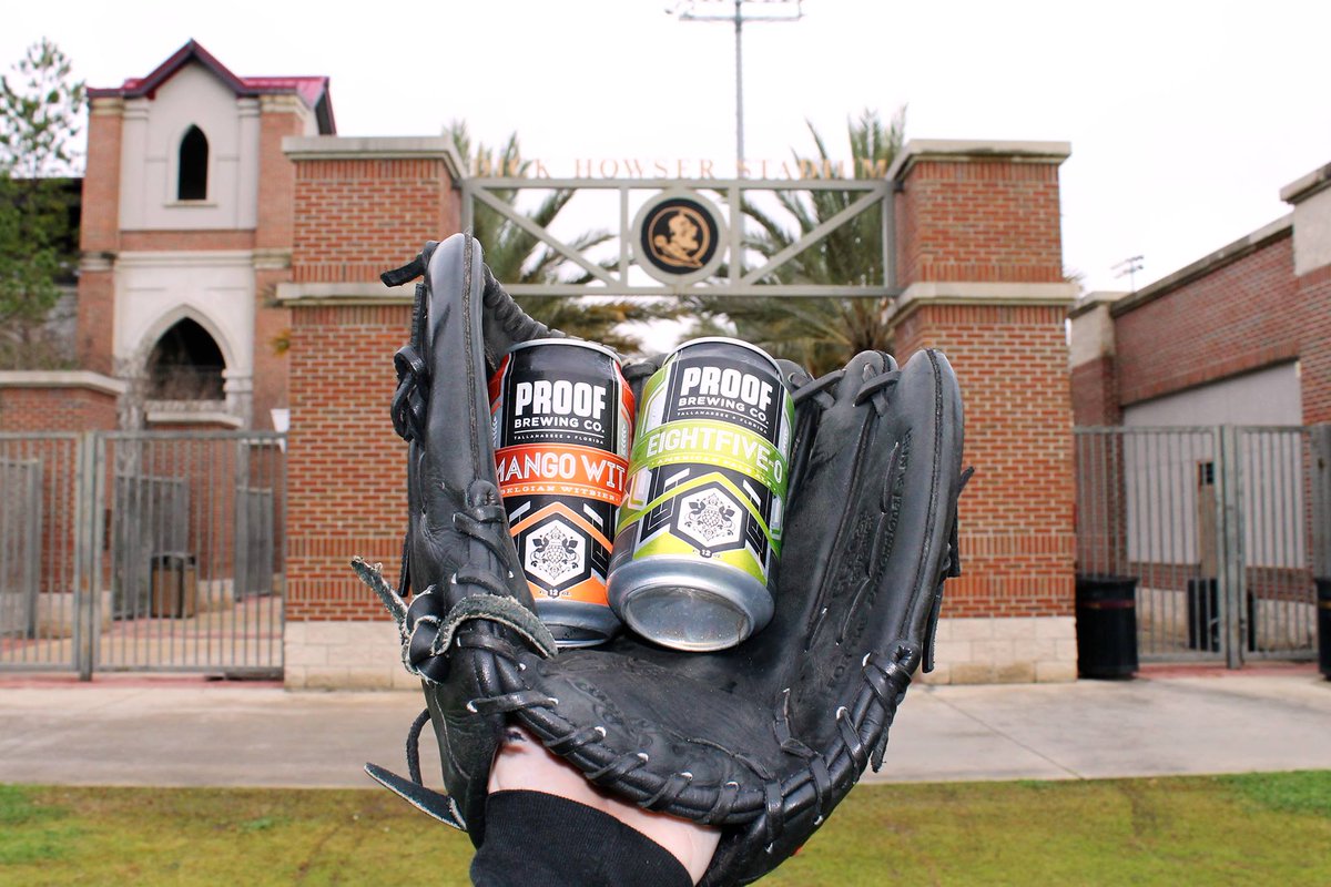 ProofBrewingCo's tweet photo. Proof Eightfive-0 and Mango Wit will be sold at Florida State Seminoles Baseball games at Dick Howser Stadium! Now you enjoy our delicious craft beer while you cheer on Noles baseball, basketball, and football! Go Noles! #FSUbaseball #GoNoles #ProofInHand https://t.co/27FMWT4yrP