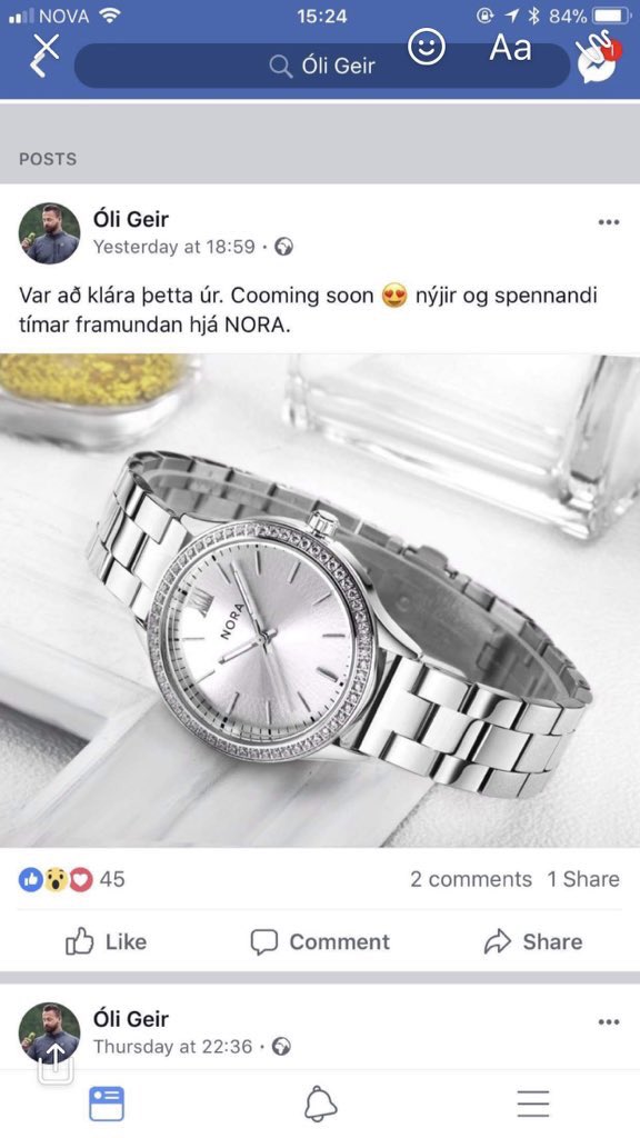 Hversu soon Óli Geir? Bara as soon as sendingin af þessum 28.36$ úrum lenda hjá þér? Spennó tímar hjá NORA maður