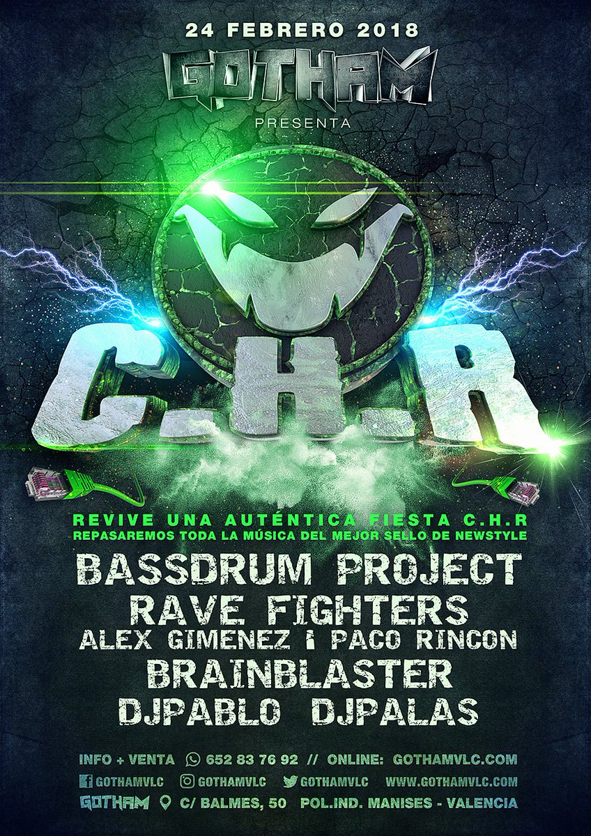 BassdrumProject's tweet image. 24 Febrero 2018, Festival C.H.R @gothamvlc #festivalchr #gothamvlc #newstyle
