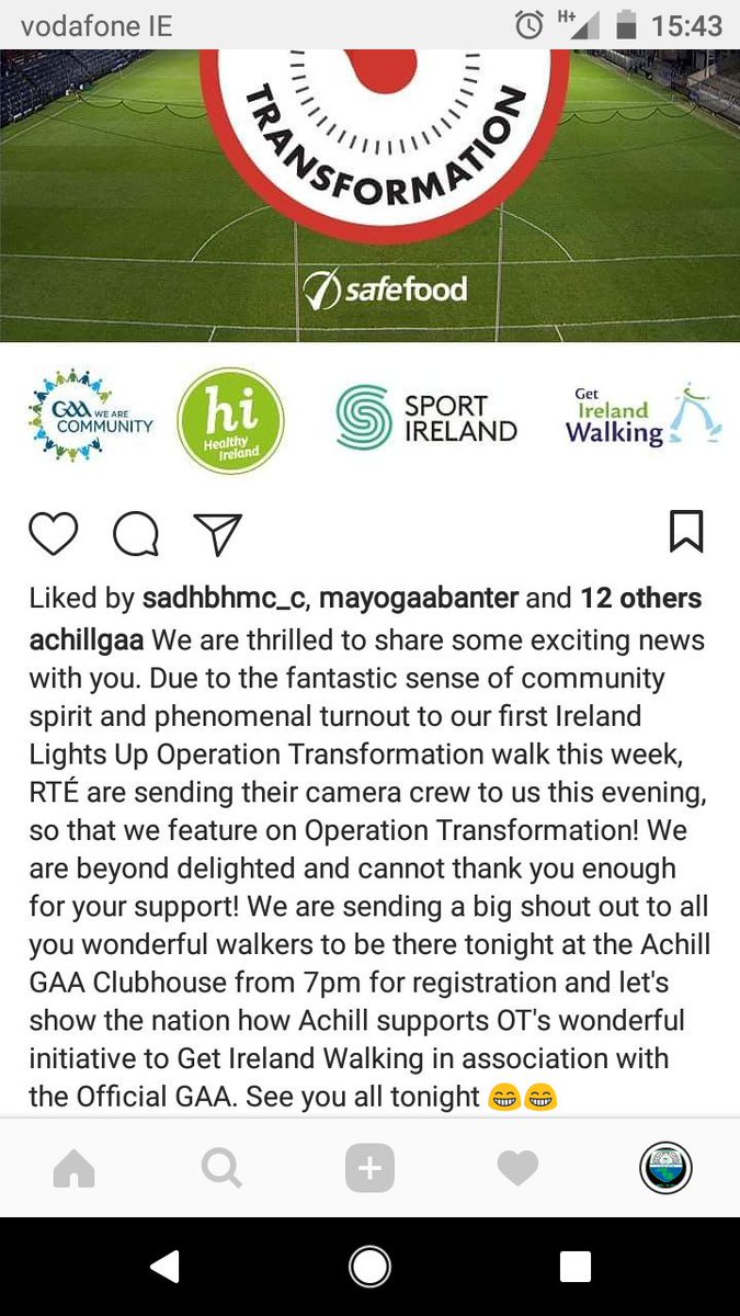 clgacla's tweet photo. See you all tonight for our @officialgaa #operationtransformation #letsgetirelandwalking walk. Registration starts at 7pm in the clubhouse. #achillgaa #gaa https://t.co/o4Qxd1oHqb