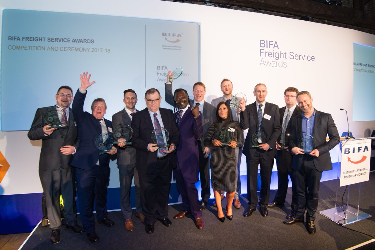 BIFA_Awards's tweet photo. Less than two weeks since the @BIFA Freight Service Awards ceremony superbly hosted by @levirootsmusic and we hope that winners and finalists are still basking in the glow of success. Date for your diary - Thursday 17th January 2019 we do it all again! https://t.co/pGOxiVUciu
