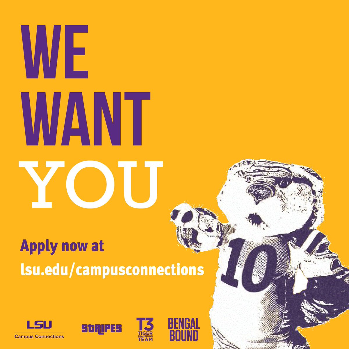 Applications for the Campus Connections Student Leader Opportunites close today at 4:30! Don't miss your chance to develop your leadership skills! lsu.edu/campusconnecti…