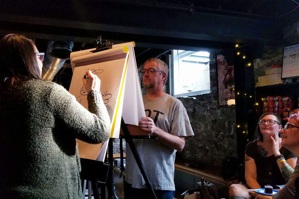Thank you to everyone who came out and made our #DrinkandDraw 4th Anniversary Party one of the best we've ever thrown! Congrats to Steve Willhite and team for winning the drawing contest! Thanks <a href="/SpacebarArcade/">Spacebar Arcade</a> for hosting!