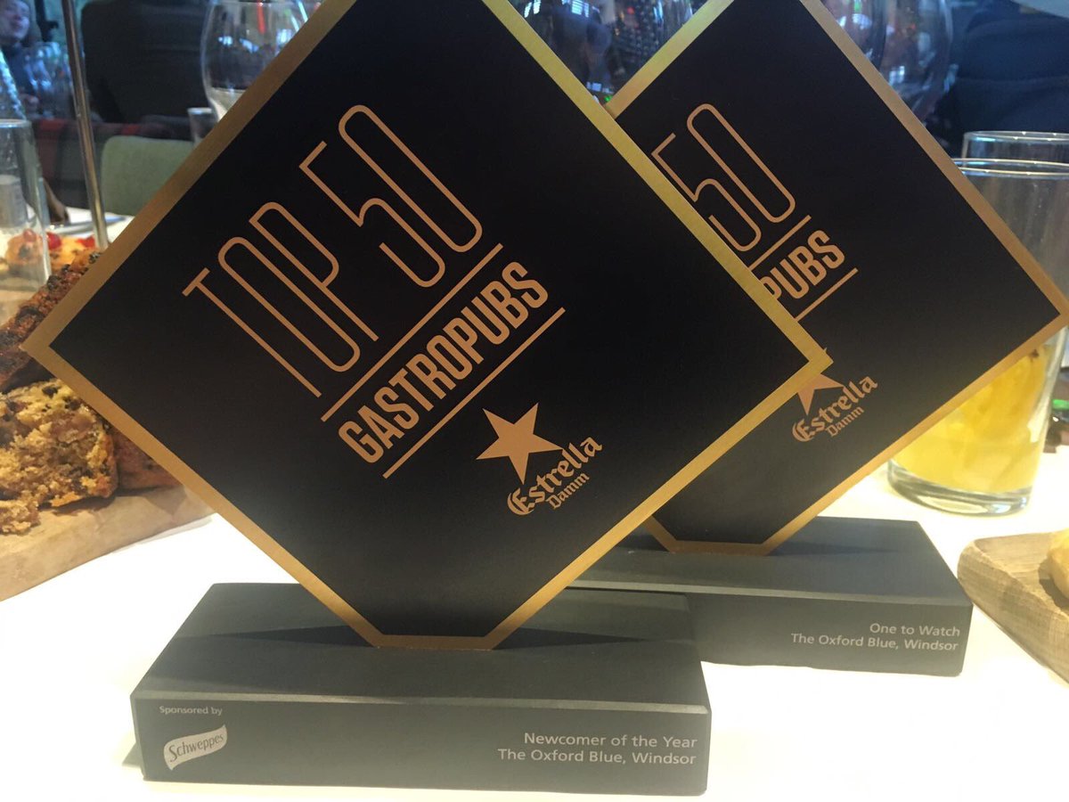 Incredible.
Thank you <a href="/Top50Gastropubs/">Estrella Damm Top 50 Gastropubs</a> for the Two awards #onetowatch #newcomeroftheyear Well done team <a href="/OxfordBluePub/">The Oxford Blue</a> theoxfordbluepub #publife #soproud #hardwork #dedication #passion #gastropub