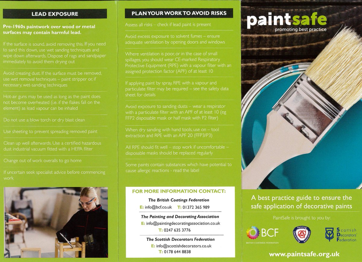 SPOLtd's tweet photo. We love this Paint Safe leaflet! Great general advice for those DIY enthusiasts! #diy #paintsafe #painting #decorating #specialistpaints #spo https://t.co/05MY0aKyaF https://t.co/fYr4bQGJt8