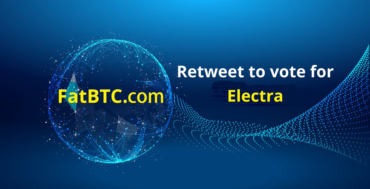 FatBTC's tweet image. ReTweet To Vote, show the community power of your coin:

Step 1: Follow @FatBTC on Twitter
Step 2: Retweet this post for @ElectracoinECA  to be listed next month.
Step 3: Tell everyone to do the same and get your coin listed! @ElectracoinECA FatBTC URL: fatbtc.com