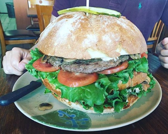 Chef__Rob's tweet photo. Would you take the 2 pound burger challenge  ? https://t.co/QyKdx794qL  @TwoParrotsVan https://t.co/7COz545JbW