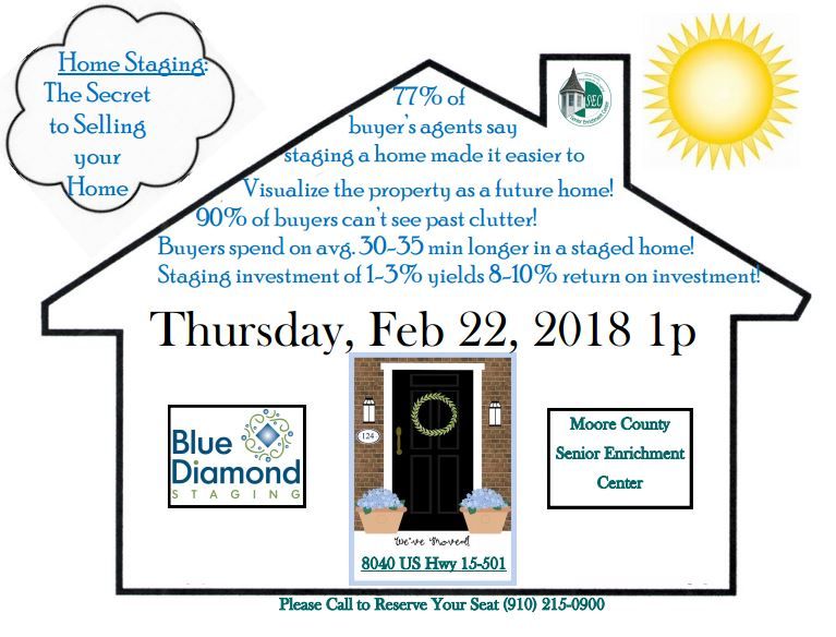 bluediamondstg's tweet image. Moving? Learn how home staging can help you sell your home faster at this free seminar #PCSorders #moving #homestaging #sellmyhouse #realestate #ftbragg #Raeford #whisperingpines #Pinehurst