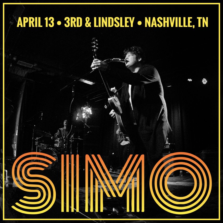 SIMO (@simotheband) on Twitter photo Nashville! Mark your calendars for a hometown show brought to you by Lightning 100! We'll be playing at <a href="/3rdandLindsley/">3rd and Lindsley</a> Nashville on Friday, April 13th. Tickets on sale Wednesday, January 31st at 10am CST. We just might be debuting something new 😉✌️ Nashville! Mark your calendars for a hometown show brought to you by Lightning 100! We'll be playing at <a href="/3rdandLindsley/">3rd and Lindsley</a> Nashville on Friday, April 13th. Tickets on sale Wednesday, January 31st at 10am CST. We just might be debuting something new 😉✌️