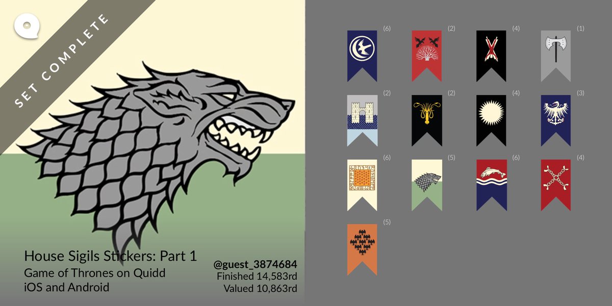 technerd21106's tweet image. "House Sigils Stickers: Part 1" #gameofthrones #GoT @Quidd app.quidd.co/jn6g/fgwGeDnE6J